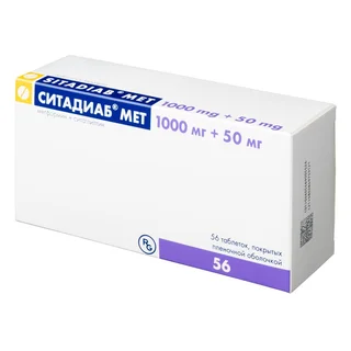 Ситадиаб Мет таб. п/п/о 1000 мг+50 мг 56 шт