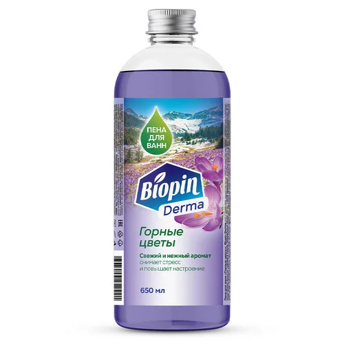 Пена Biopin Derma Горные цветы для ванн, 650 мл