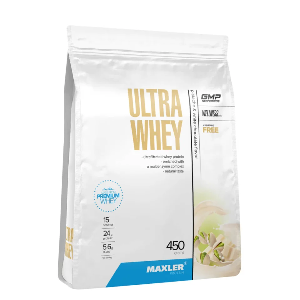 Сывороточный протеин Ультра Вэй (Ultra Whey), вкус Фисташка и белый шоколад, 450 г, Maxler