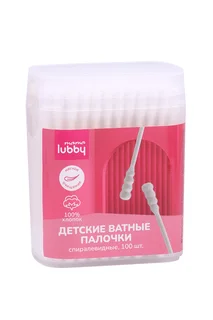 Ватные палочки Mama Lubby спиралевидные 100% хлопок целлюлоза 100 шт