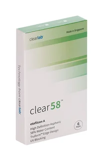 Линзы Clearlab Clear58 контактные R 8,7 (диоптрия -9,0) 6 шт
