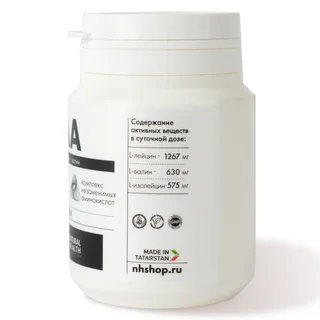 Bcaa 2:1:1, Natural Hеalth, 60 капсул, спортивное питание для мужчин и женщин, L-лейцин, L-изолейцин, L-валин.