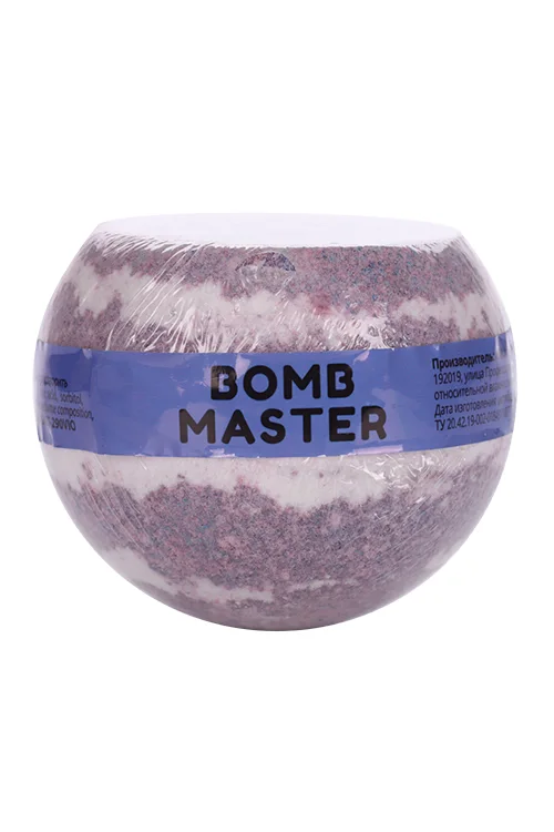 Бомбочка Bomb Master с шиммером и морской солью для ванн сереб / белый / св фиолет