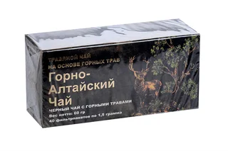 Чай Нарине Горно-Алтайский травяной черный 1,5 гр 40 шт фильтр-пакет