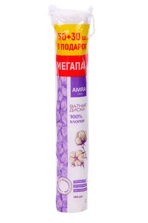 Ватные диски Amra Ультра 150+30 в подарок 180 шт