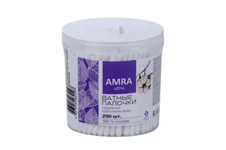 Ватные палочки Амра 200 шт (цилиндр)