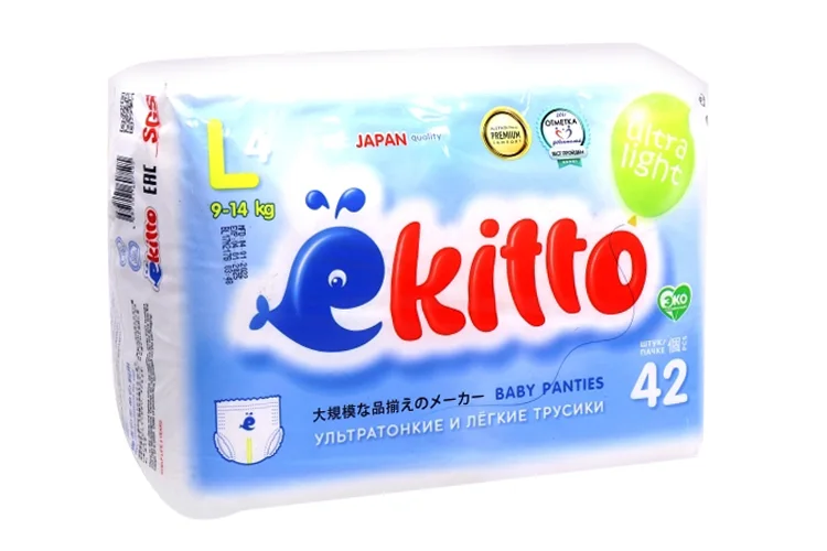 Трусики-подгузники Ekitto Premium Comfort Ultra Light L (9-14 кг) 42 шт