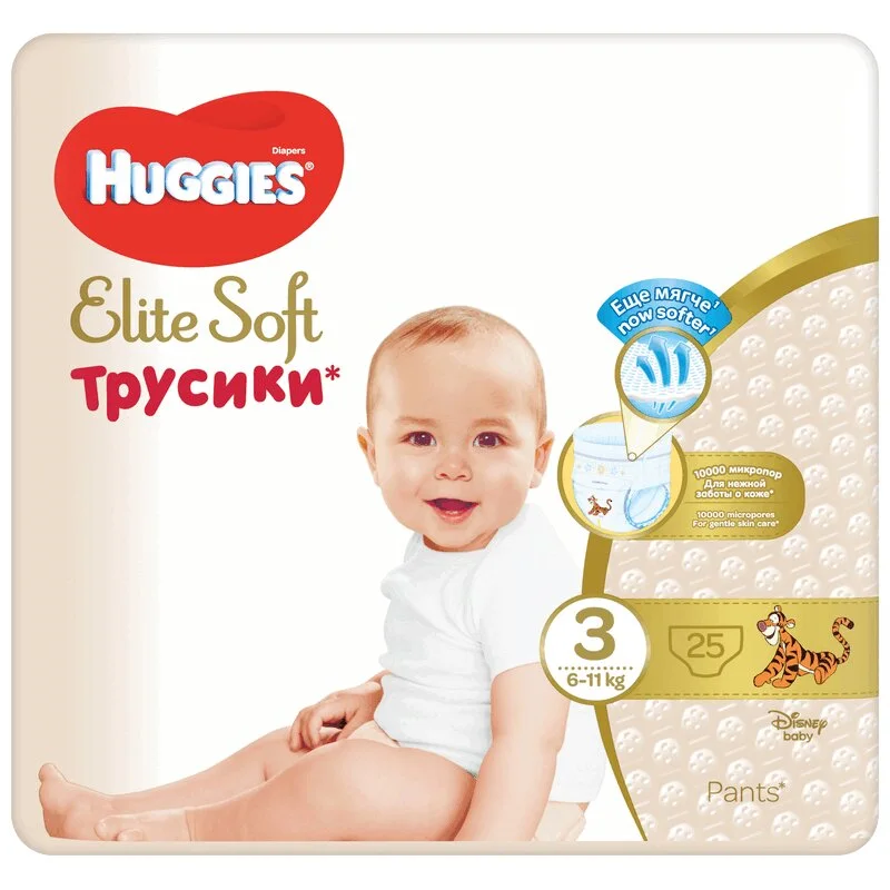 Хаггис Элит Софт Подгузники-Трусики Разм.3 (6-11 кг) 25 шт