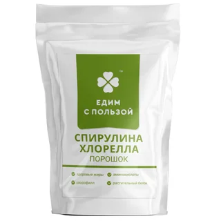 Спирулина+Хлорелла (микс) порошок, 100 г , Едим с пользой