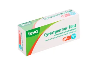 Суматриптан-Тева 100 мг 12 шт таблетки покрытые пленочной оболочкой