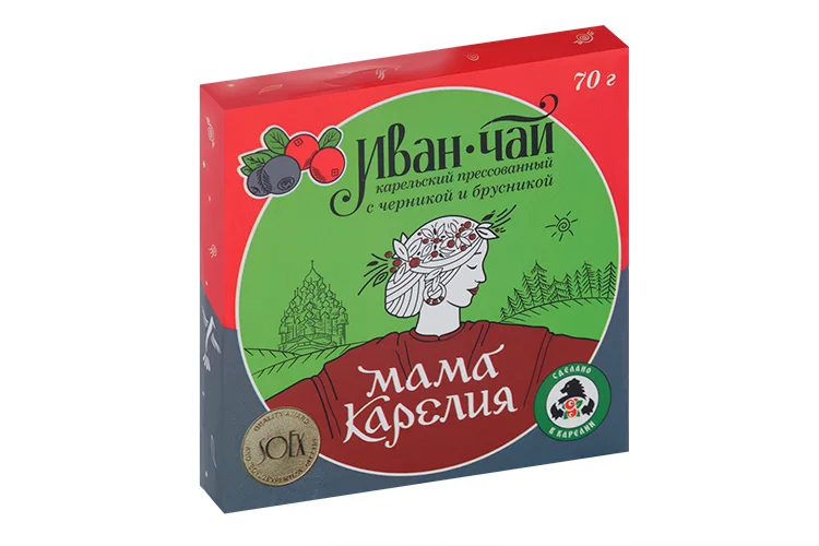 Напиток чайный Иван-чай Карельский прессованный брусникой и черникой 70 гр