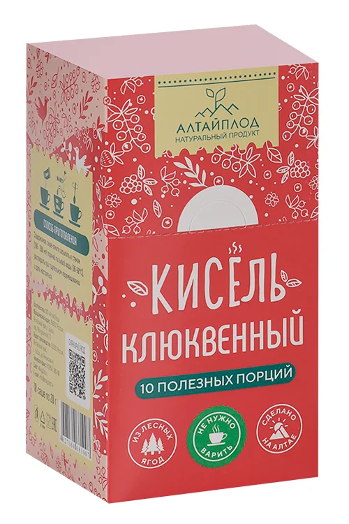 Кисель АлтайПлод Клюквенный витаминизир сухой 20 гр 10 шт саше