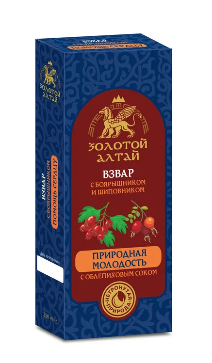 Взвар Золотой Алтай без алког Природная молодость облепихи сок / шипов / боярышник 250 мл