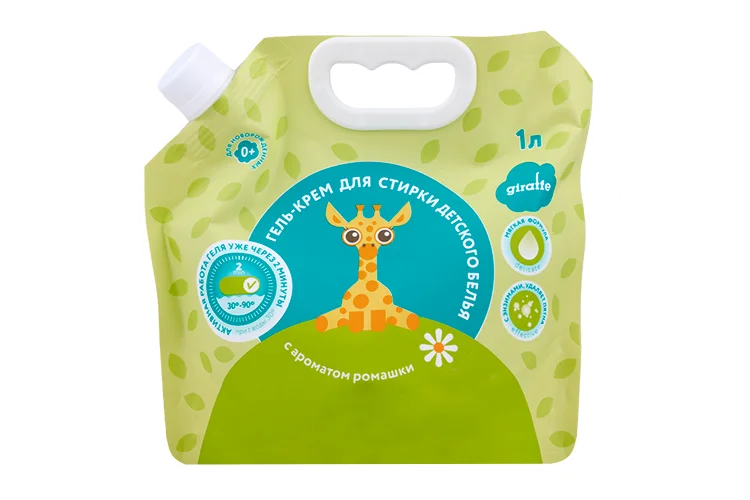 Гель-крем Lovular Giraffe для стирки детского белья аромат ромашки 1 л