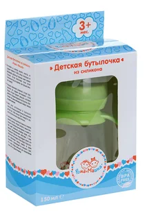 Бутылочка Рома+Машка силикон / ручки / соска силик / соломинка / шир горл 150 мл зеленая