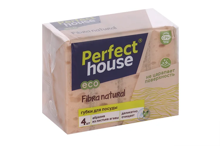 Губки Perfect House Eco Line Fibra Natural для посуды 4 шт