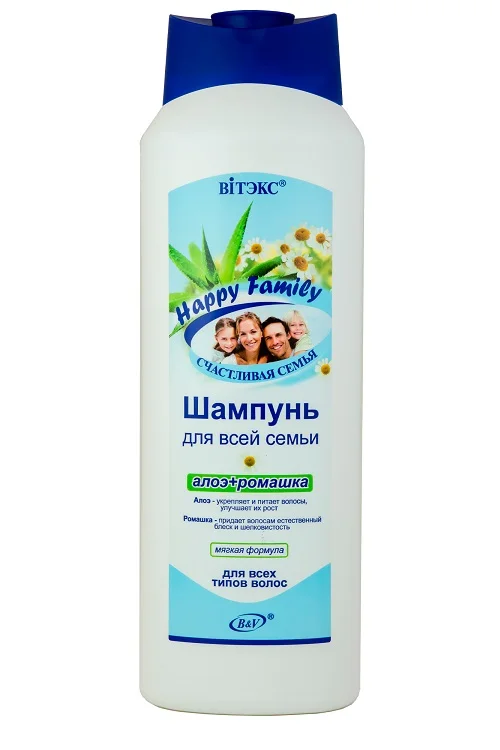 Витэкс Happy Family Шампунь для всех типов волос Алоэ+Ромашка 1000 мл