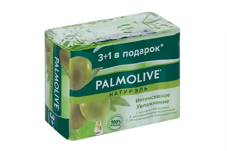 Мыло Palmolive туалетное натурэль интенсивное увлажнение экстракт оливы / увлажняющее молочко 90 гр 4 шт