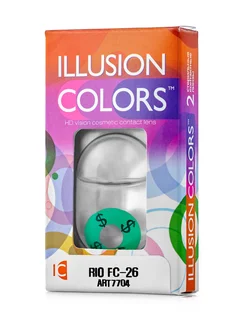 Линзы Illusion colors Rio FC 26 контактные 3 месяца -0,00/14,0/8,6/2 шт