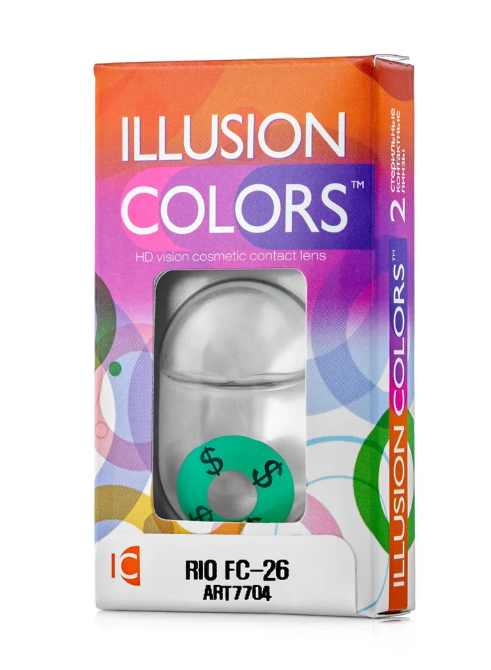 Линзы Illusion colors Rio FC 26 контактные 3 месяца -0,00/14,0/8,6/2 шт