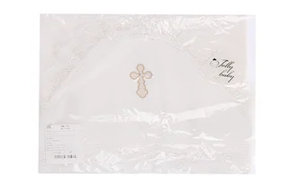 Пеленка-уголок Jolly baby Капитоний для крещения крыжма 75×75 см молочный / золотистый