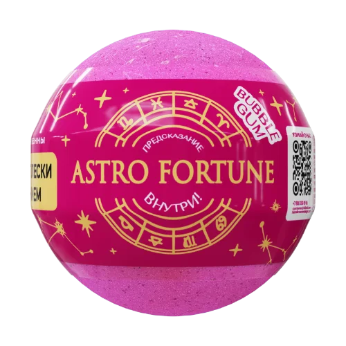 Шарик бурлящий для ванны с шиммером Astro Fortune Bubble Gum 120 гр Fabrik Cosmetology