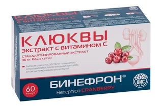 Бинефрон Клюквы экстракт с витамином С, 0,4 г, 60 шт, капсулы