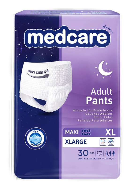 Подгузники-трусики Medcare для взрослых Maxi XL 120-170 см. 30 шт (Ночные)