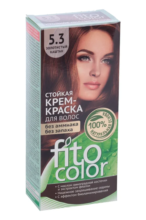 Крем-краска для волос Fitocolor тон 5,3 золотистый каштан 115 мл