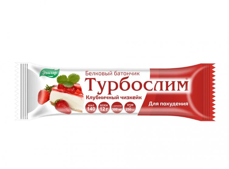 Турбослим батончик белковый Клубничный чизкейк 50г 1 шт