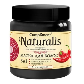 Маска для волос 3в1 с перцем Против выпадения волос Naturalis 500 мл Compliment