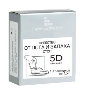 5 Дней ср-во для стоп от пота и запаха 1.5г 10 шт