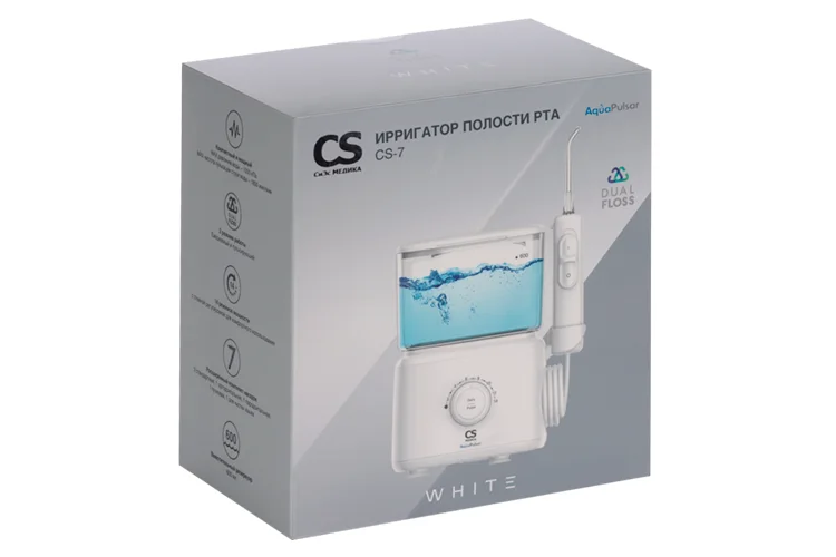 Ирригатор CS Medica AquaPulsar CS-7 Dual Floss для полости рта белый