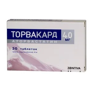 Торвакард таб. п/о 40 мг 30 шт