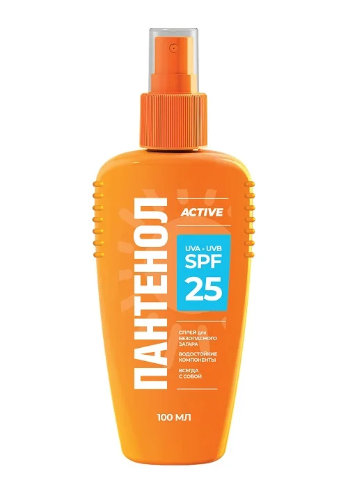 Спрей Пантенол Active для безопасного загара SPF-25 100 мл