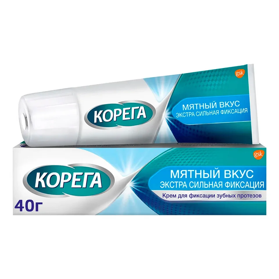 Корега Крем Для Фиксации Зубных Протезов Экстра Сильный 40 гр Мята