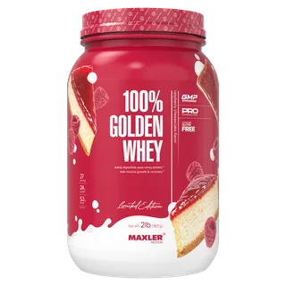 Протеин сывороточный Maxler Golden Whey 2lb (907 гр) - малиновый чизкейк