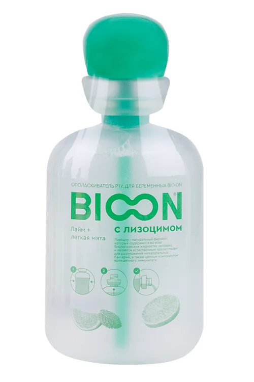 Ополаскиватель рта BIO ON для беременных с лизоцимом лайм+легкая мята 480 мл