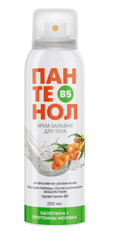 Крем-бальзам Пантенол / облепиха / протеины молока для тела увлажн аэрозольный 250 мл