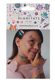 Набор переводных тату Miamitats Kids Kawaii (5 листов) (6424)