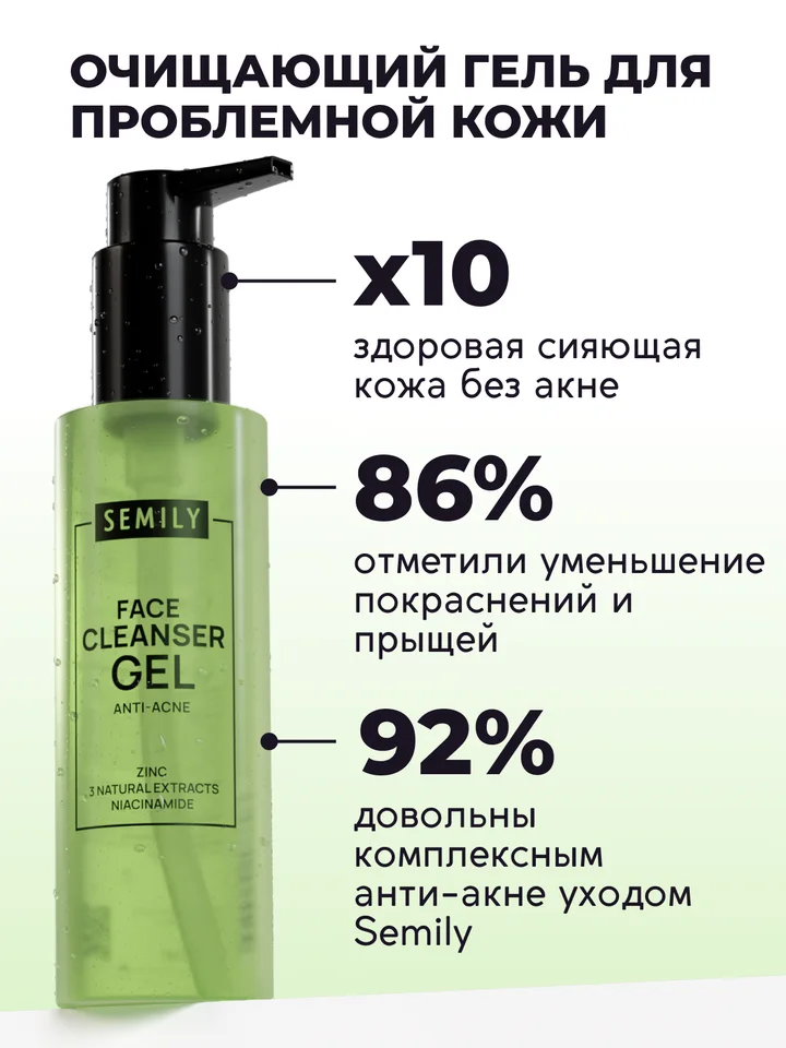 Очищающий гель для лица Semily Face Cleanser GEL Anti-Acne 200 мл
