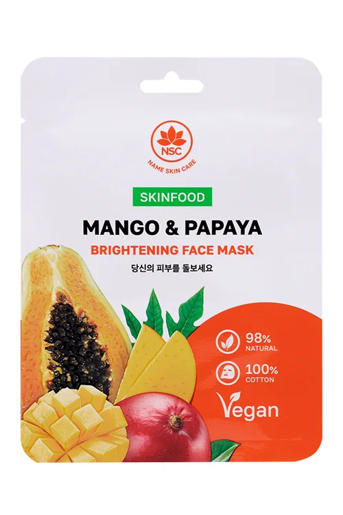 Маска NSC Skinfood тканевая манго и папайя для лица, 22 г
