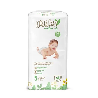 Подгузники детские Giggles Natural, 5 размер (11-25 кг) , 42 штук