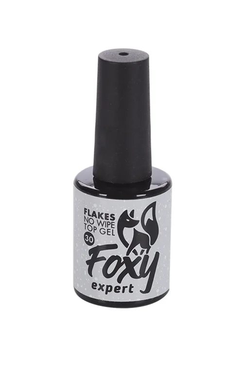 Покрытие Foxy Expert Flakes глянц без липк слоя с белыми хлопьями 10 мл