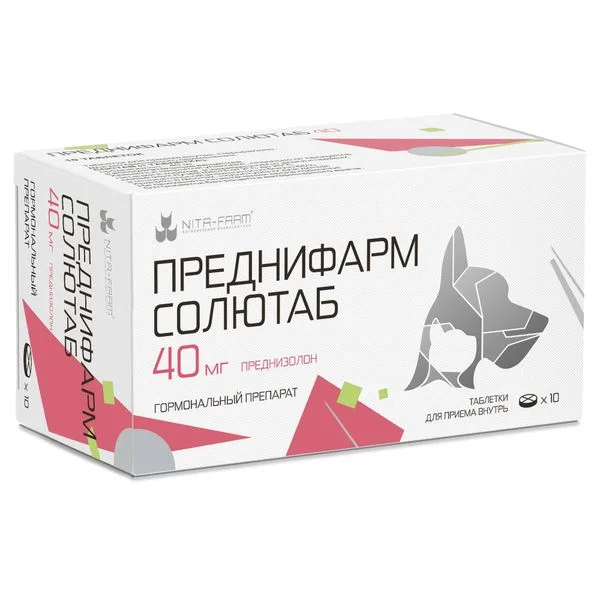 Преднифарм Солютаб таблетки для кошек и собак 40 мг 10 шт