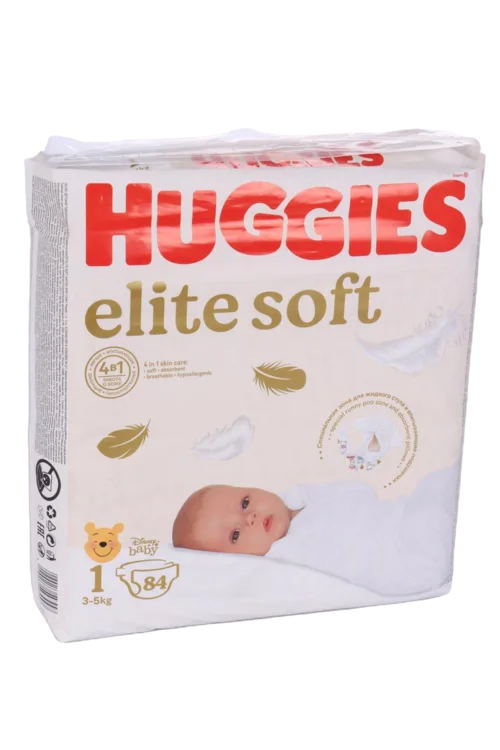 Подгузники Huggies для новорожденных Elite Soft 1 3-5 кг 84 шт