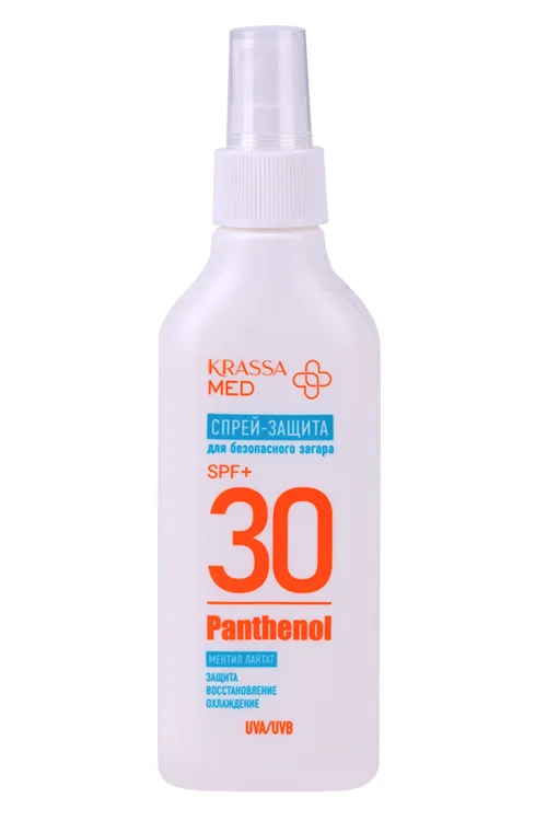 Спрей-защита Krassa Med Пантенол SPF 30+ для безопасного загара 150 мл