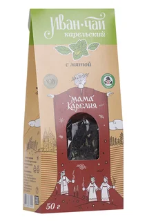 Напиток чайный Иван-чай Карельский крупнолистовой с мятой, 50 г, карт пакет