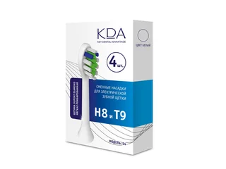 Сменная насадка КДА S4 для электр зубная щетки Н8/Т9 мягкая 4 шт белая