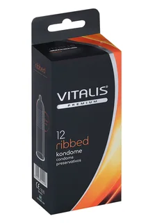 Презервативы Vitalis Premium ribbed ширина 52 мм 12 шт